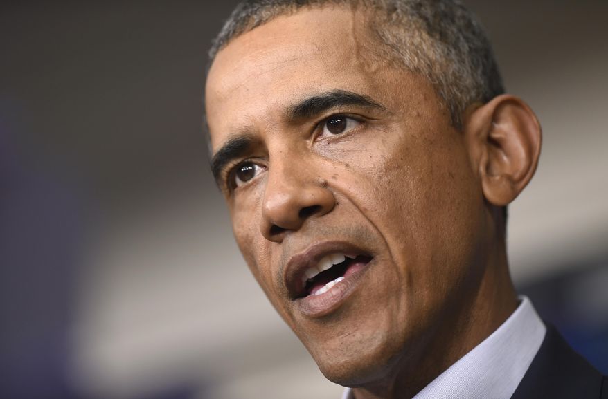 FILE - This Aug. 18, 2014, file photo shows President Barack Obama as he speaks in the James Brady Press Briefing Room in the White House in Washington. Seeking to quell a politically charged controversy, the Obama administration announced new measures Friday to allow religious nonprofits and some companies to opt out of paying for birth control for female employees while still ensuring those employees have access to contraception. (AP Photo/Susan Walsh, File)