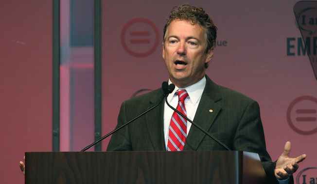 Sen. Rand Paul said former Secretary of State Hillary Rodham Clinton&#x27;s war record is likely to give independents and even some Democrats pause at the thought of supporting her in 2016.