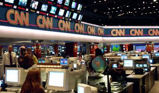 CNN newsroom at the CNN Center in  Atlanta. (AP Photo/Ric Feld)