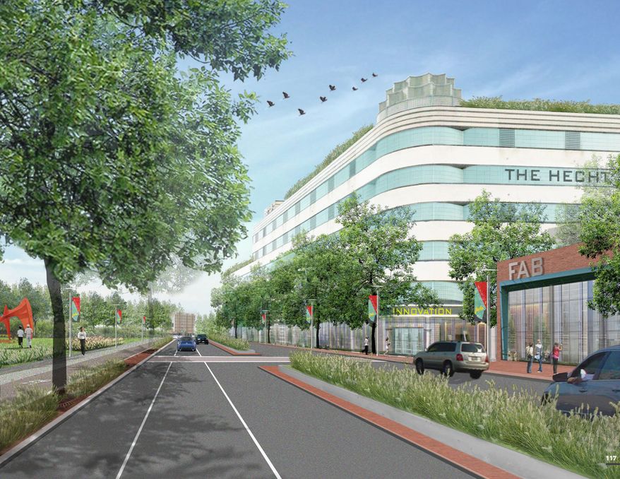 An artist's rendering envisions a transformed New York Ave. in Northeast. (WARD 5 INDUSTRIAL LAND TRANSFORMATION STUDY)