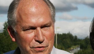 Bill Walker is running as an independent. He is in negotiations with the campaign of Byron Mallott to join forces for a mutual goal: to defeat Mr. Parnell. (Associated Press)