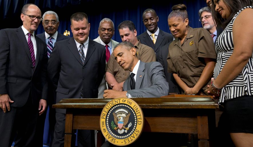 President Obama signed the Fair Pay and Safe Workplace executive order, affecting how contractors do business with the federal government. (Associated Press/File)