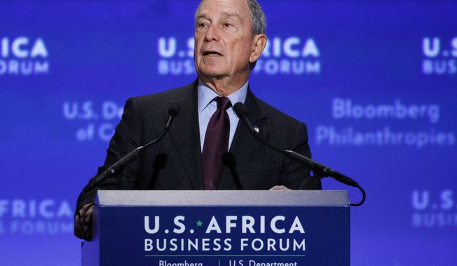 In this Aug. 5, 2014 file photo, Michael Bloomberg welcomes leaders to the U.S.-Africa Business Forum during the U.S.-Africa Leaders Summit at the Mandarin Oriental Hotel in Washington. The former New York Mayor is returning to lead the financial data and news company he founded in 1981 but left to serve three terms in City Hall. Bloomberg LP said Wednesday, Sept. 3, 2014, current CEO Daniel Doctoroff will step down at the end of the year.  (AP Photo/Jacquelyn Martin, file)