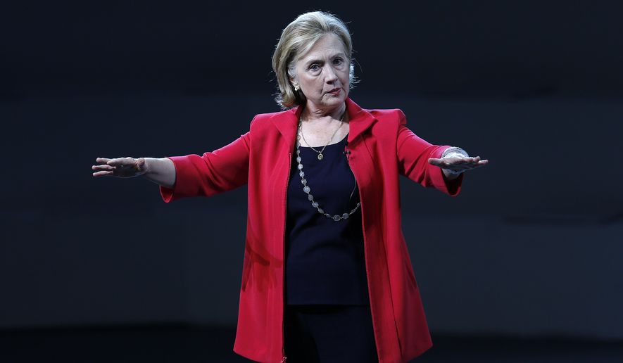 Former Secretary of State Hillary Rodham Clinton speaks to the scholarship recipients of the Telmex Foundation during the annual Mexico XXI Century event, hosted by billionaire Carlos Slim, in Mexico City, Mexico, Friday, Sept. 5, 2014. (AP Photo/Dario Lopez-Mills)
