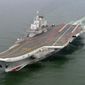 In this May 2012 photo provided by China&#39;s Xinhua News Agency, Chinese aircraft carrier Liaoning cruises for a test on the sea. (Associated Press/Xinhua, Li Tang) **FILE**