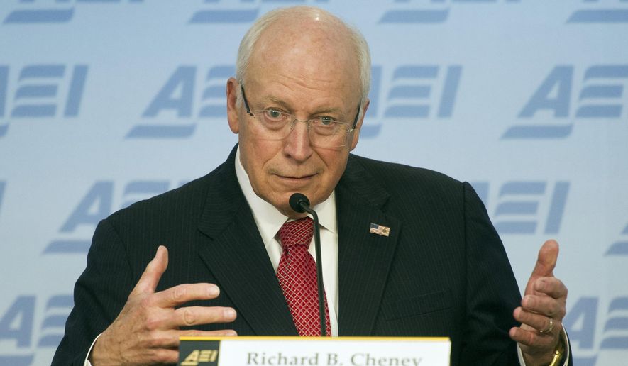 Former Vice President Dick Cheney speaks at the American Enterprise Institute (AEI)  in Washington, Wednesday, Sept. 10, 2014, about the current state and future of American foreign policy. (AP Photo/Cliff Owen) ** FILE **
