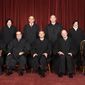 Supreme Court, October 2010 - Back row (left to right): Sonia Sotomayor, Stephen G. Breyer, Samuel A. Alito, and Elena Kagan. Front row (left to right): Clarence Thomas, Antonin Scalia, Chief Justice John Roberts, Anthony Kennedy, and Ruth Bader Ginsburg