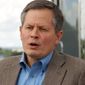 This Monday, Aug. 25, 2014, file photo U.S. Rep. Steve Daines, a first-term Montana Republican seeking election to the U.S. Senate, talks to media in Billings. (AP Photo/Matthew Brown) ** FILE **