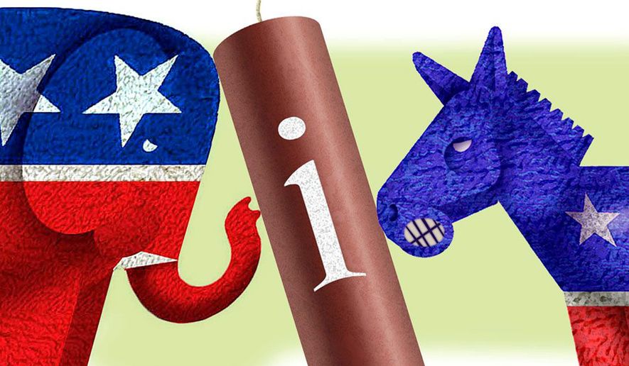 Illustration on the disruptive element of independent candidates by Alexander Hunter/The Washington Times