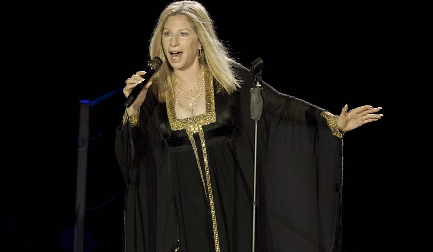 FILE - In this June 20, 2013 file photo, singer Barbra Streisand performs during her concert in Tel Aviv, Israel. Streisand's latest album, "Partners," was released on Tuesday, Sept. 16, 2014. (AP Photo/Dan Balilty, File)