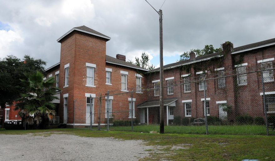 The historic Baker County jail is at 42 W McIver Avenue in Macclenny, Fla. (AP Photo/Forida Times-Union, Dede Smith)