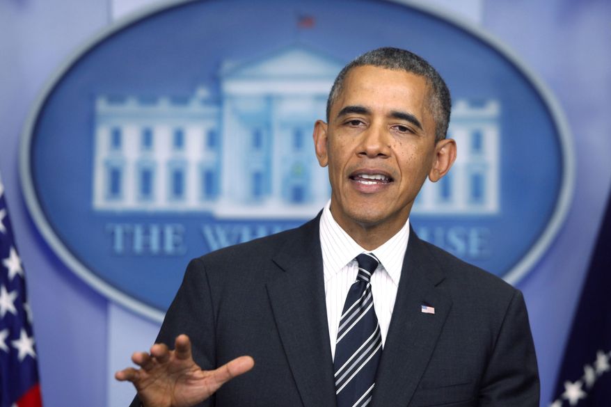 President Barack Obama speaks in the James Brady Press Briefing Room at the White House in Washington in this Sept. 27, 2013, file photo. (AP Photo/Charles Dharapak, File)