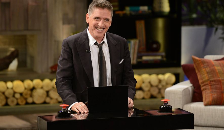 This undated photo provided by FremantleMedia North America & Debmar-Mercury shows host Craig Ferguson on "Celebrity Name Game." The game show, produced by Courtney Cox and David Arquette, debuts Monday, Sept. 22, 2014, in syndication. (AP Photo/FremantleMedia North America & Debmar-Mercury, Michael Becker)