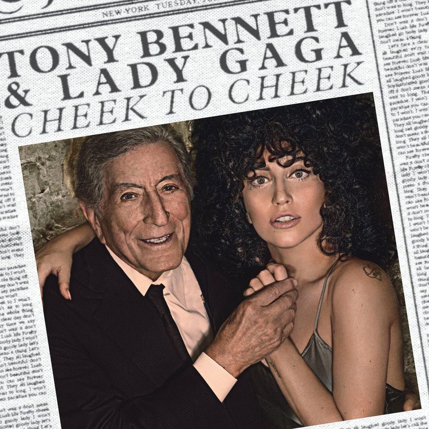 This CD cover image released by Interscope shows "Cheek to Cheek," by Tony Bennett and Lady Gaga. (AP Photo/Interscope)