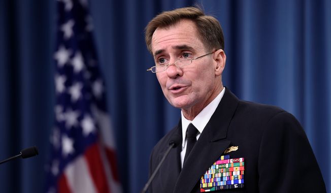 Pentagon spokesman Rear Adm. John Kirby. (AP Photo/Susan Walsh) ** FILE **