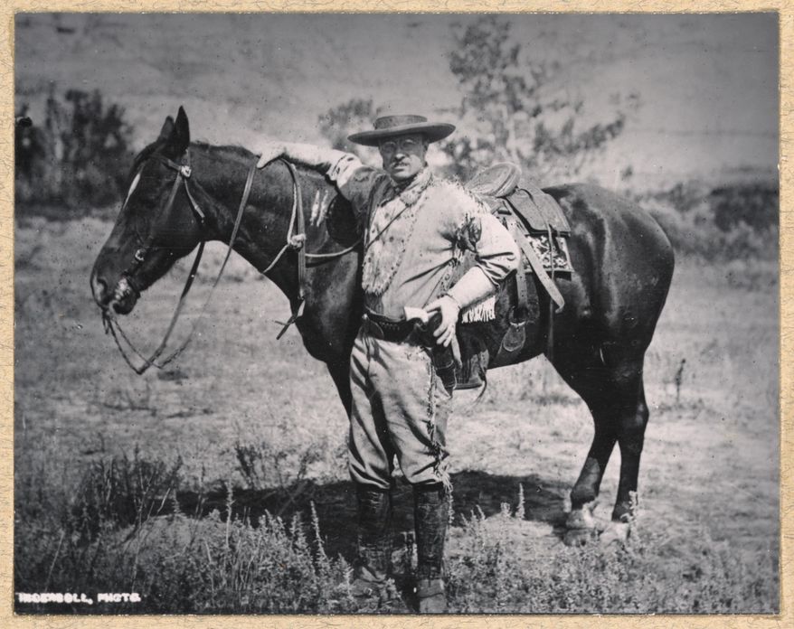 TR with horse, in the Dakotas