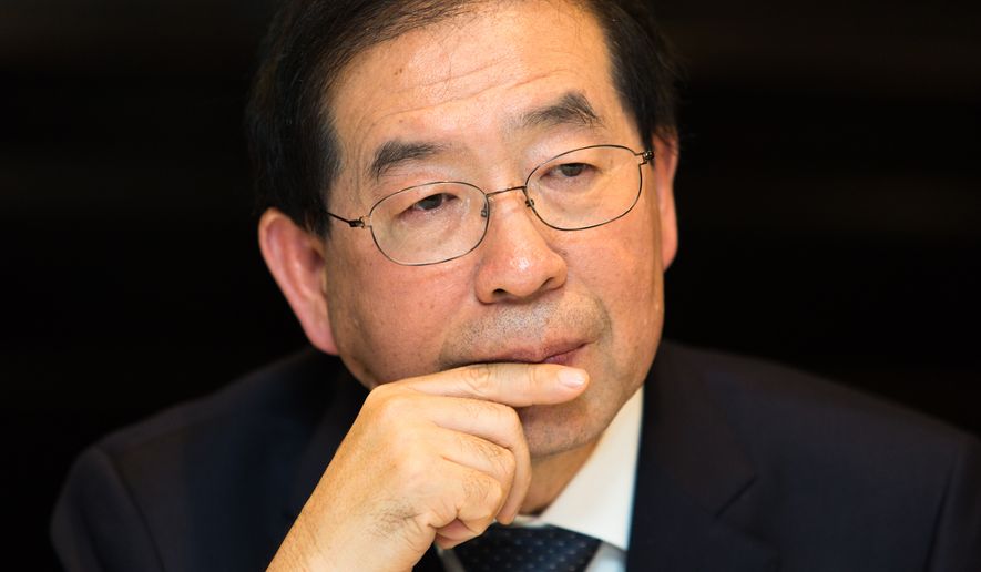 Seoul Mayor Park Won-soon is said to be eyeing a bid for South Korea&#39;s presidency in 2022. (Keith Lane/Special to the Washington Times)