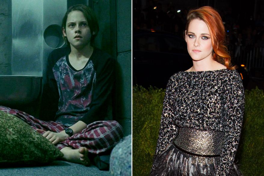 Kristen Stewart starred in the film Panic Room (2002) left, Speak (2004), Zathura (2005), The Messengers (2007), Adventureland (2009), The Runaways (2010), Snow White and the Huntsman (2012), On the Road (2012), Camp X-Ray (2014) and Clouds of Sils Maria (2014). Stewart, 24, is best known for playing Bella Swan in The Twilight Saga film series and for her work in independent films. She will star in an adaptation of the book Still Alice and Equals, with both movies projected for release in 2015. She is also the face of Chanel and Balenciaga fashion brands.