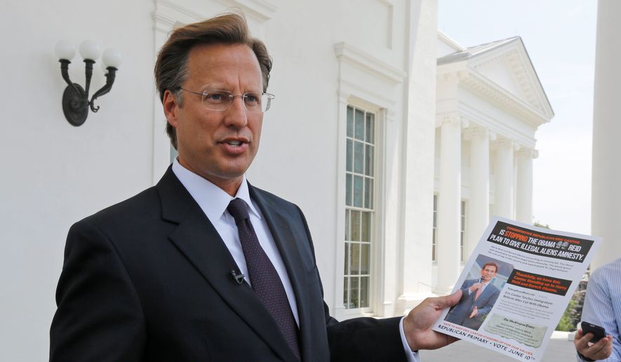 David Brat says he is focusing right now on getting to know Virginia&#x27;s 7th Congressional District rather than looking ahead to whom he would support as House speaker if he wins election, but he indicated that the economy is a big issue for him. (Associated Press) **FILE**