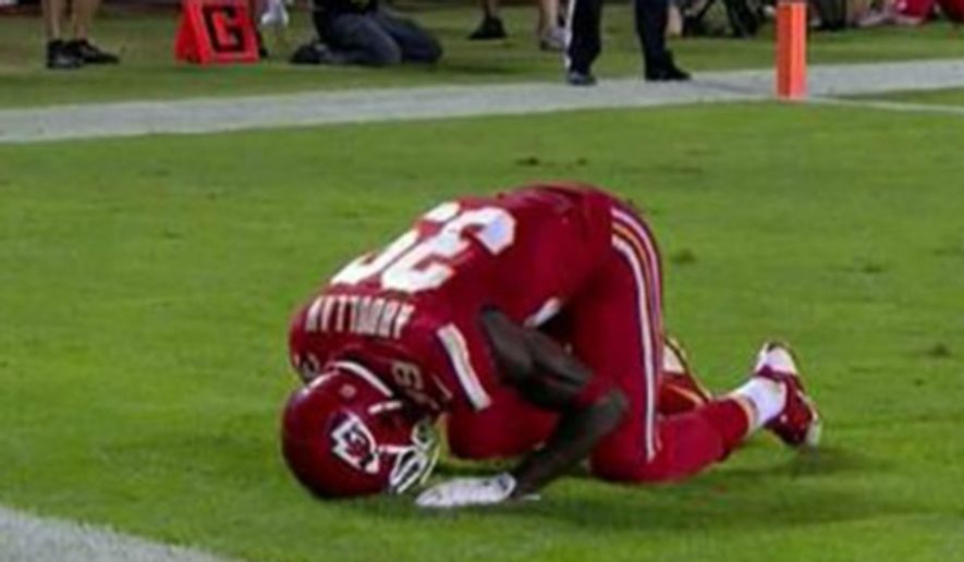Kansas City Chiefs safety Husain Abdullah drew a 15-yard unsportsmanlike penalty for a muslim endzone prayer during the Monday Night Football game against the Patriots.