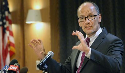 &quot;The question of executive action, my friends, is a &#39;when&#39; question,&quot; Labor Secretary Thomas E. Perez assured attendees at the Congressional Hispanic Caucus Institute&#39;s convention, asserting that Mr. Obama still shares their values, despite having repeatedly put off thorny decisions on immigration. (Associated Press)