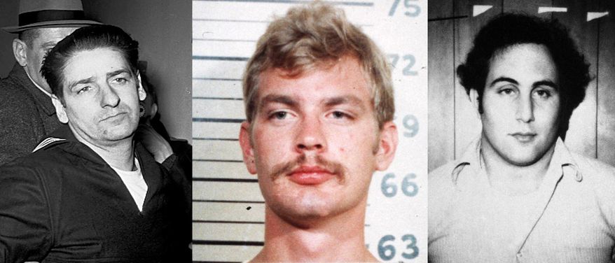 This file photo combo shows from left to right serial killers the Boston Strangler Albert DeSalvo, Jeffrey Dahmer, and Son of Sam killer David Berkowitz. Several studies show that most serial killers start their lives as sociopaths by torturing or killing pets. For years, the FBI has filed animal cruelty crimes with a variety of others under the heading of “other,” making them hard to find, hard to count and hard to track. That’s changing. The FBI announced this month it would make animal cruelty a Group A felony with its own category, the same way crimes like homicide, arson and assault are listed in the agency’s Uniform Crime Report Program. (AP Photo)