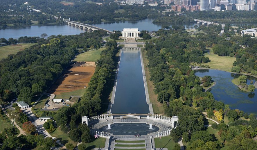 The latest project vying for turf on the National Mall in Washington is the Global War on Terror Memorial, which last week got a $1 million donation from NewDay USA. (Associated Press/File)