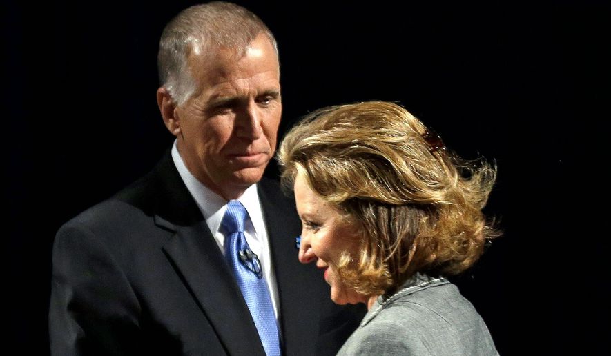 Sen. Kay Hagan, North Carolina Democrat, has been polling strong and energizing her base while Republican candidate for Senate Thom Tillis is struggling to gain the support of more conservative members of the GOP. (Associated Press)