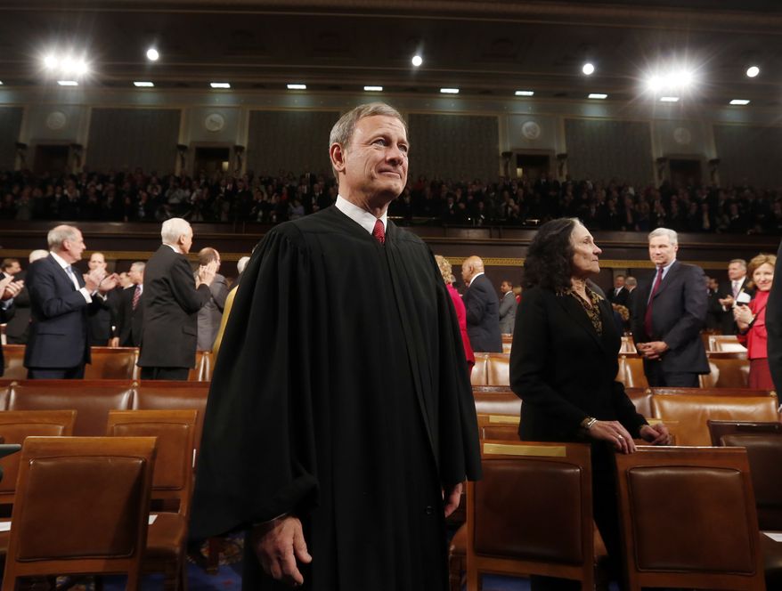 FILE - This Jan. 28, 2014 file photo shows Supreme Court Chief Justice John Roberts in the House chamber on Capitol Hill waiting for the President&#x27;s State of the Union address to begin. Roberts is beginning his 10th year at the head of the Supreme Court, and the fifth with the same lineup of justices. He has been part of a five-justice conservative majority that has rolled back campaign finance limits, upheld abortion restrictions and been generally skeptical of the consideration of race in public life. But his court has taken a different path in cases involving gay and lesbian Americans, despite the chief justice&#x27;s opposition most of the time. (AP Photo/Larry Downing, Pool)