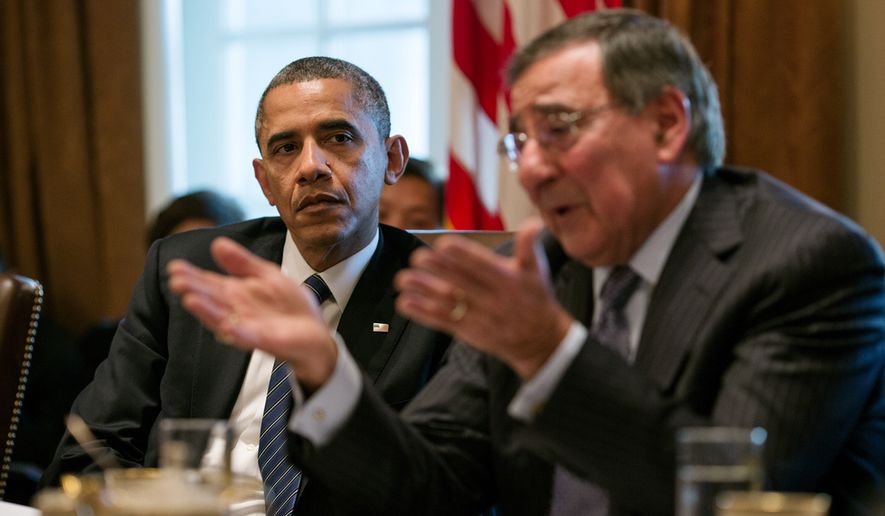 President Barack Obama listens as Defense Secretary Leon Panetta speaks during a Cabinet meeting in the Cabinet Room of the White House, Nov. 28, 2012. (Official White House Photo by Pete Souza)