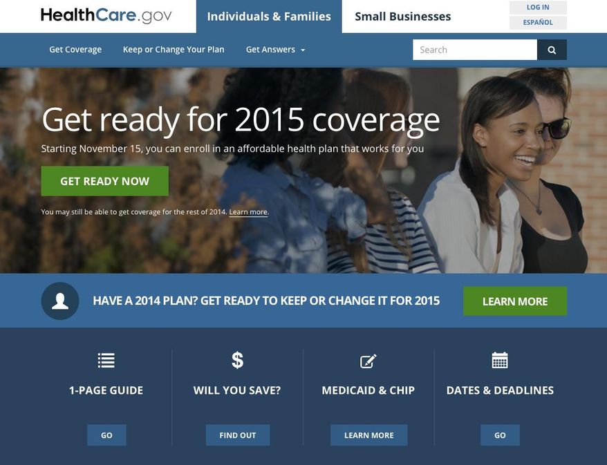 This image shows the website for updated HealthCare,gov, a federal government website managed by the U.S. Centers for Medicare & Medicaid Service. The Obama administration has unveiled an updated version of HealthCare.gov. It’s got some improvements and some challenges. There’s also at least one early mistake. (AP Photo)