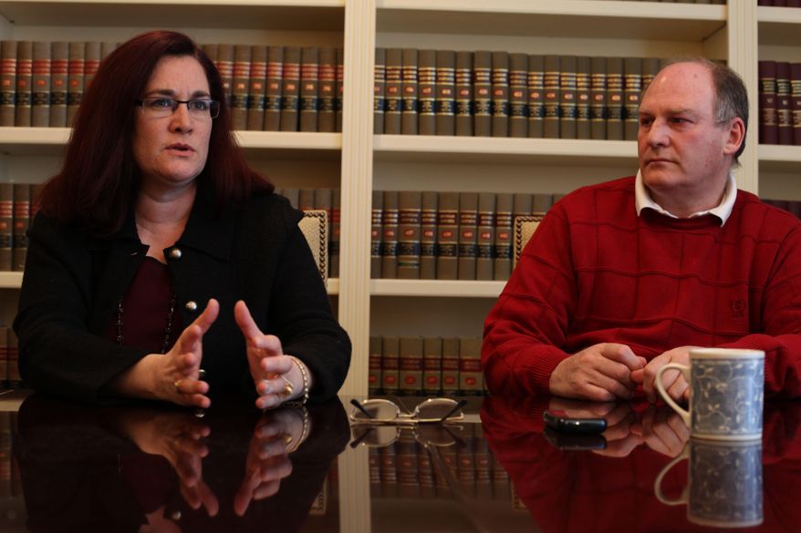 Julian And Thal Wendrow talk to the Detroit Free Press in their lawyer's office in Bloomfield Hills, Mich., in this Tuesday, Feb. 8, 2011 photo. Former Oakland County prosecutors are being sued by the Wendrows for criminally charging them in a sex-abuse case based on allegedly false statement. The case was dropped by prosecutors in 2008. (AP Photo/Detroit Free Press, Susan Tusa)