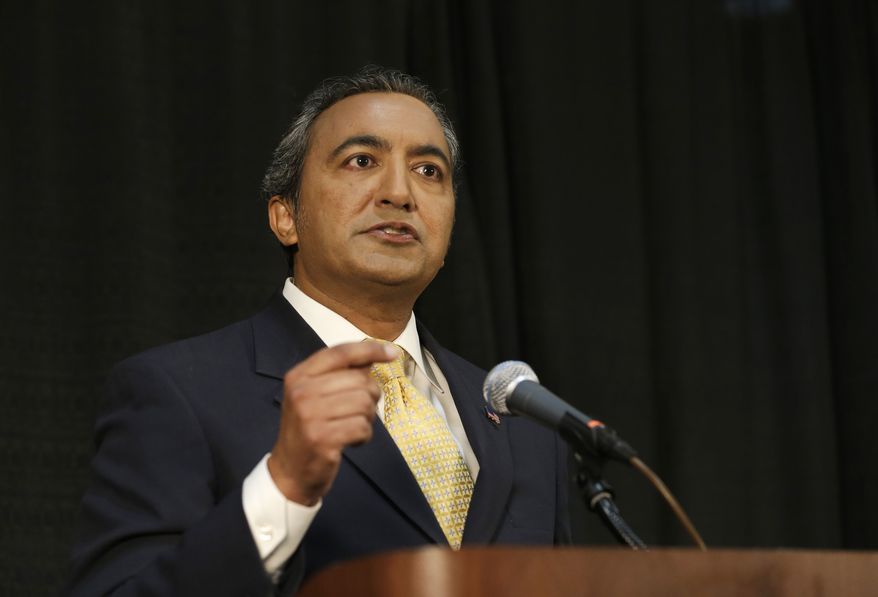 Incumbent Democratic Rep. Ami Bera, speaks during a debate with Republican challenger Doug Ose, for California&#x27;s 7th Congressional District seat in Sacramento, Calif., Wednesday, Oct. 8, 2014. Bera and Ose debated subjects including health care, water and the problems in the Middle East. (Associated Press)