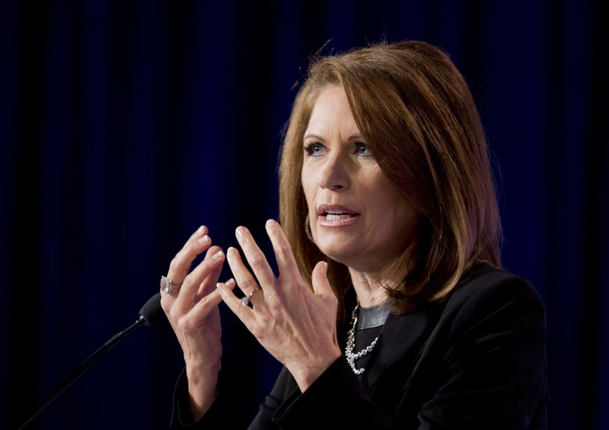 Michele Bachmann, Minnesota Republican, speaks at the 2014 Values Voter Summit in Washington on Sept. 26, 2014. (Associated Press) **FILE**