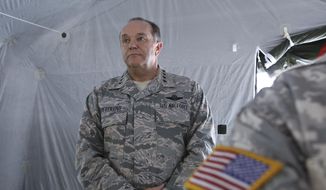 U.S. Air Force Gen. Philip Breedlove, the Supreme Allied Commander Europe, looks on during a NATO conference in Thessaloniki, Greece, on Wednesday Oct. 15, 2014. (AP Photo/Grigoris Siamidis) ** FILE **