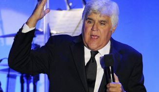 Comedian Jay Leno performs during the 2014 Carousel of Hope Ball at the Beverly Hilton Hotel in [Beverly Hills, Calif., Oct. 11, 2014. (Associated Press) ** FILE **
