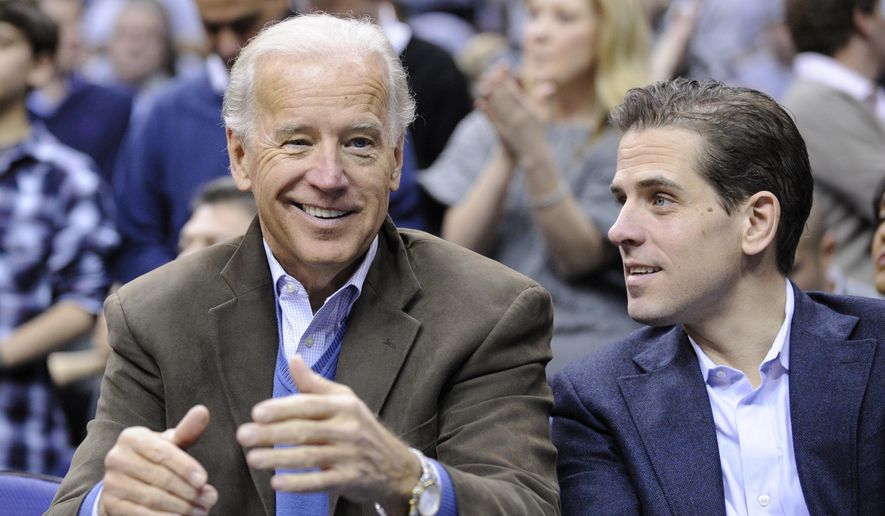 Former Vice President Joseph R. Biden is left standing in the crosshairs in the Democratic presidential race with the revelation that his son Hunter made hundreds of thousands of dollars through his employment with Burisma, the largest private gas company in Ukraine. (Associated Press/File)