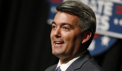 In Colorado, analyst Stuart Rothenberg shifted the Senate contest&#39;s rating from &quot;pure tossup&quot; to &quot;tossup/leans Republican,&quot; reflecting a slew of recent polls showing Republican Rep. Cory Gardner running several points ahead of Democratic Sen. Mark Udall.  (AP Photo/David Zalubowski)