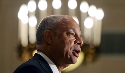 Secretary of Homeland Security Jeh Johnson said that new restrictions travelers from West African countries impacted by Ebola will require the cooperation of airlines, which will have to funnel passengers from Liberia, Guinea and Sierra Leone in to one of five U.S. airports. (Associated Press)