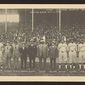 Group portrait of players from the Kansas City Monarchs and the Hilldale Negro League baseball teams in front of grandstands filled with spectators before the opening game of the inaugural &quot;Colored World Series&quot; in 1924. (Photo by J.E. Miller via Library of Congress)