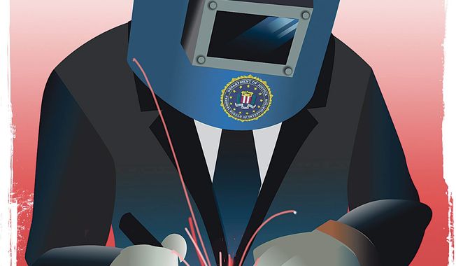 Illustration on how the FBI could effectively reform the Secret Service by Linas Garsys/The Washington Times