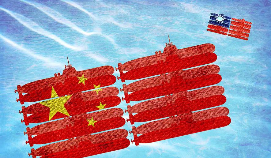 China-Taiwan Submarine Power Illustration by Greg Groesch/The Washington Times