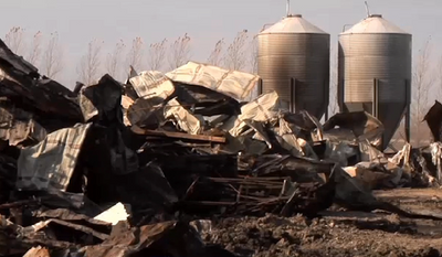 Workers at the Cougar Run Farm, in Truman, Minnesota, are devastated after a massive barn fire killed as many as 10,000 sows and piglets. (CBS Minnesota)