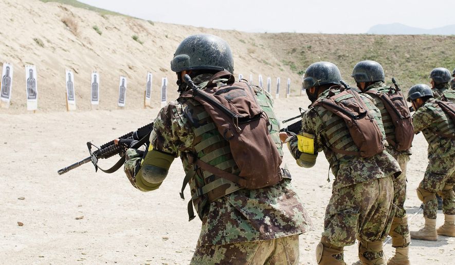 The School of Excellence in Afghanistan trains and equips Afghan National Army special forces and commando candidates in advanced military skills. Americans have advised the program since its inception. (Valerie Plesch/Special to The Washington Times)
