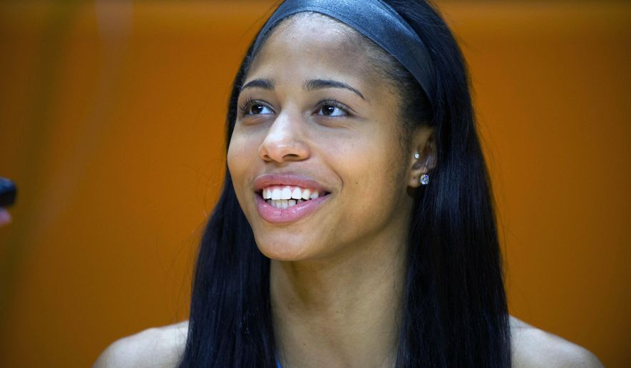 Tennessee&#39;s Isabelle Harrison smiles during college basketball media day, Wednesday, Oct. 29, 2014 in Knoxville, Tenn. (AP Photo/The Knoxville News Sentinel, Saul Young)