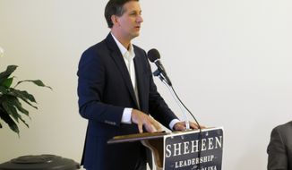 Democratic candidate for governor Vincent Sheheen speaks to voters at New Zion AMC Church, Saturday, Nov. 1, 2014, in Bishopville, S.C. Sheheen is crisscrossing South Carolina with the goal of getting black voters to the polls. (AP Photo/Jeffrey Collins)