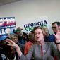 on her mind: Georgia Senate Democratic candidate Michelle Nunn rallies support against the GOP&#39;s David Perdue.