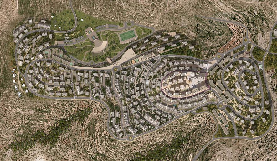 Topographic rendering of the Rawabi planned city                                           Rawabi Foundation image