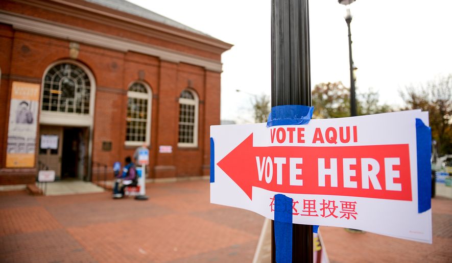 A polling station on election day at Eastern Market on election day, Washington, D.C., Tuesday, November 4, 2014. (Andrew Harnik/The Washington Times)