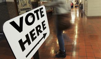 Voters head to the polls at Benton Harbor High School on Election Day Tuesday, November 4, 2014, in Benton Harbor, Mich.(AP Photo/The Herald-Palladium, Don Campbell)
